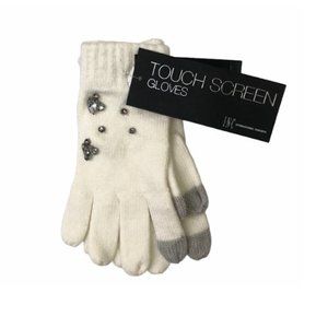 💖💖2 FOR $20💖💖 NWT INC GEMSTONE-EMBELLISHED TECH SOFT GLOVES (IVORY)